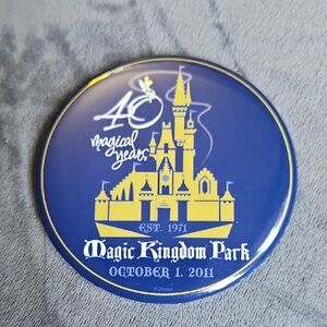 WDW Disney Magic Kingdom Park 40th Anniversary Button 10/1/2011